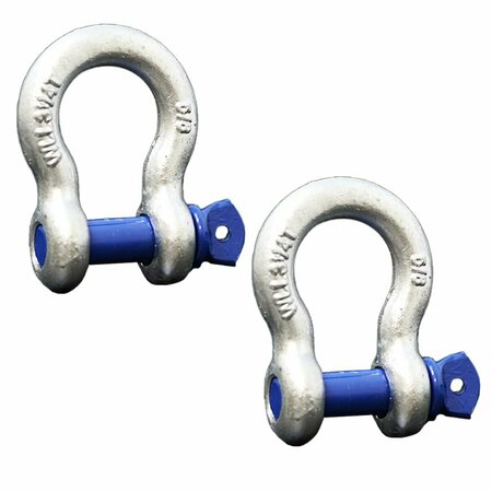 BOXER TOOLS Forged Anchor Shackle 5/8-in.Heavy Duty Forged Steel- Load Capacity up to 3.25 Ton, 2PK FH409-58